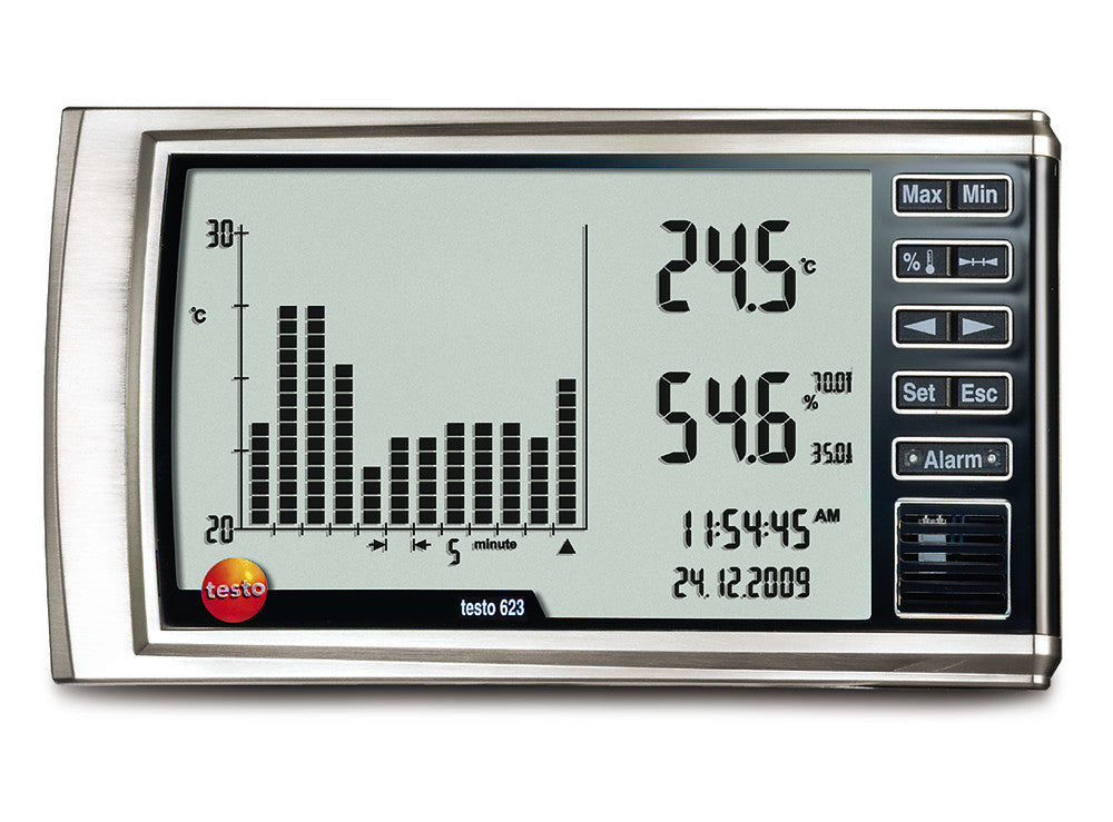 Thermohygrometer testo 623,history func., f. measur. values - Luminix Health