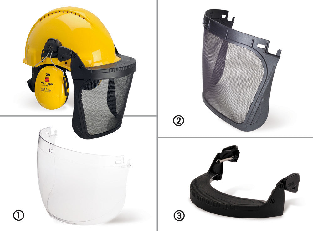 Protective visors, PC, clear, anti-fog, suitable for G500 and 3M hard hats - Luminix Health