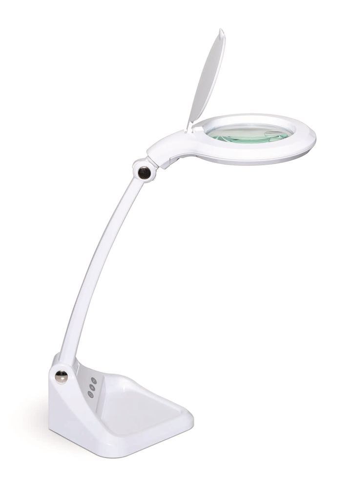LED magnifier lamp, compact, white, 3 dioptre glass lens, 1 unit(s) - Luminix Health
