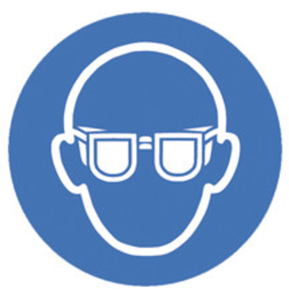 Safety symbols acc. to ISO 7010, Wear eye protection Ø 50 mm, 10 unit(s) - Luminix Health