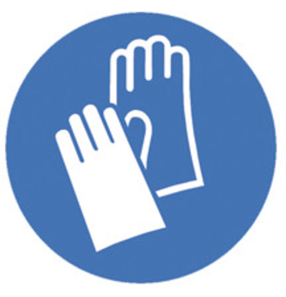 Safety symbols to ISO 7010, Wear protective gloves Ø 100 mm, 1 unit(s) - Luminix Health