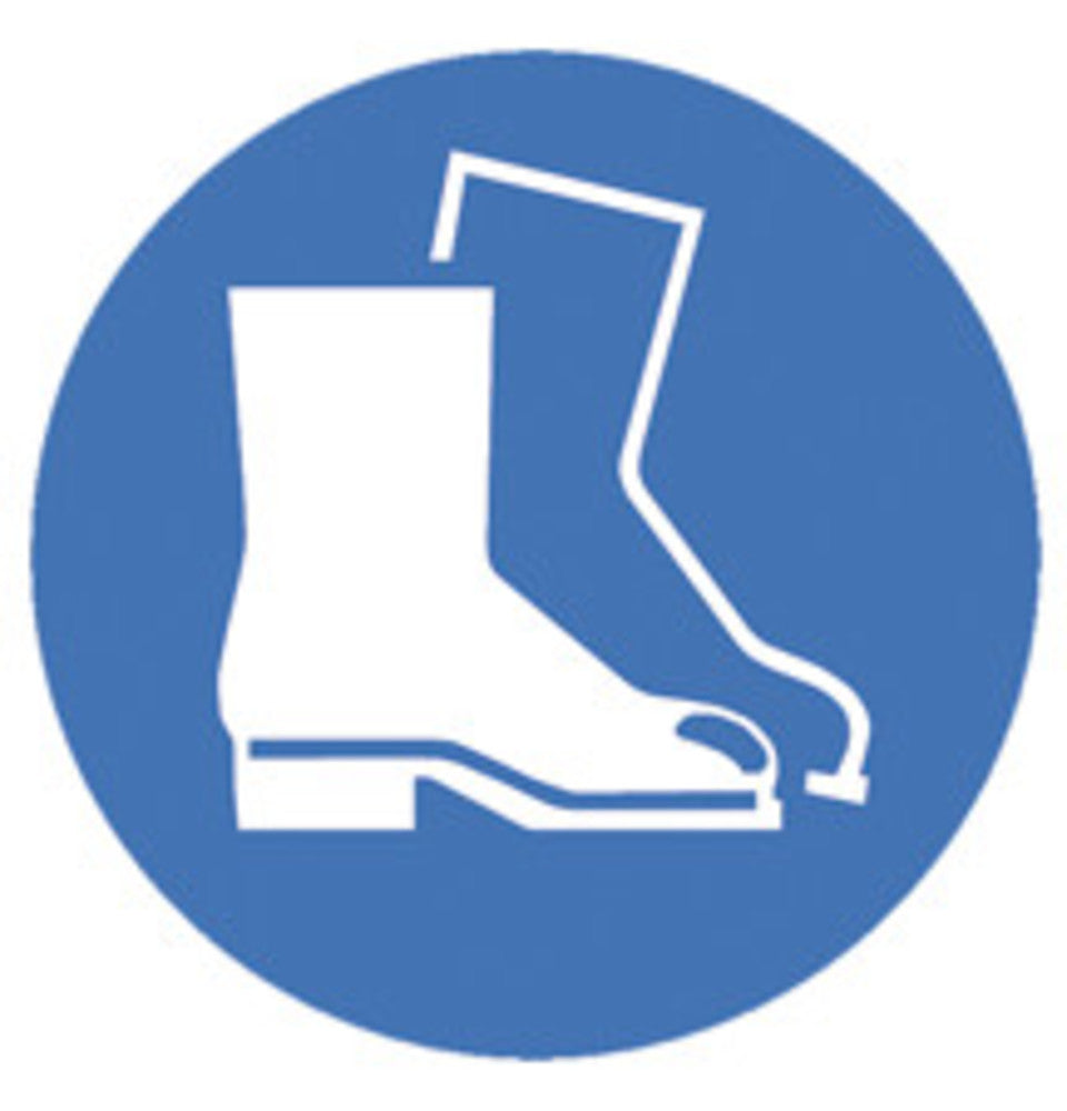Safety symbols to ISO 7010, Wear protective footwear Ø 100 mm, 1 unit(s) - Luminix Health