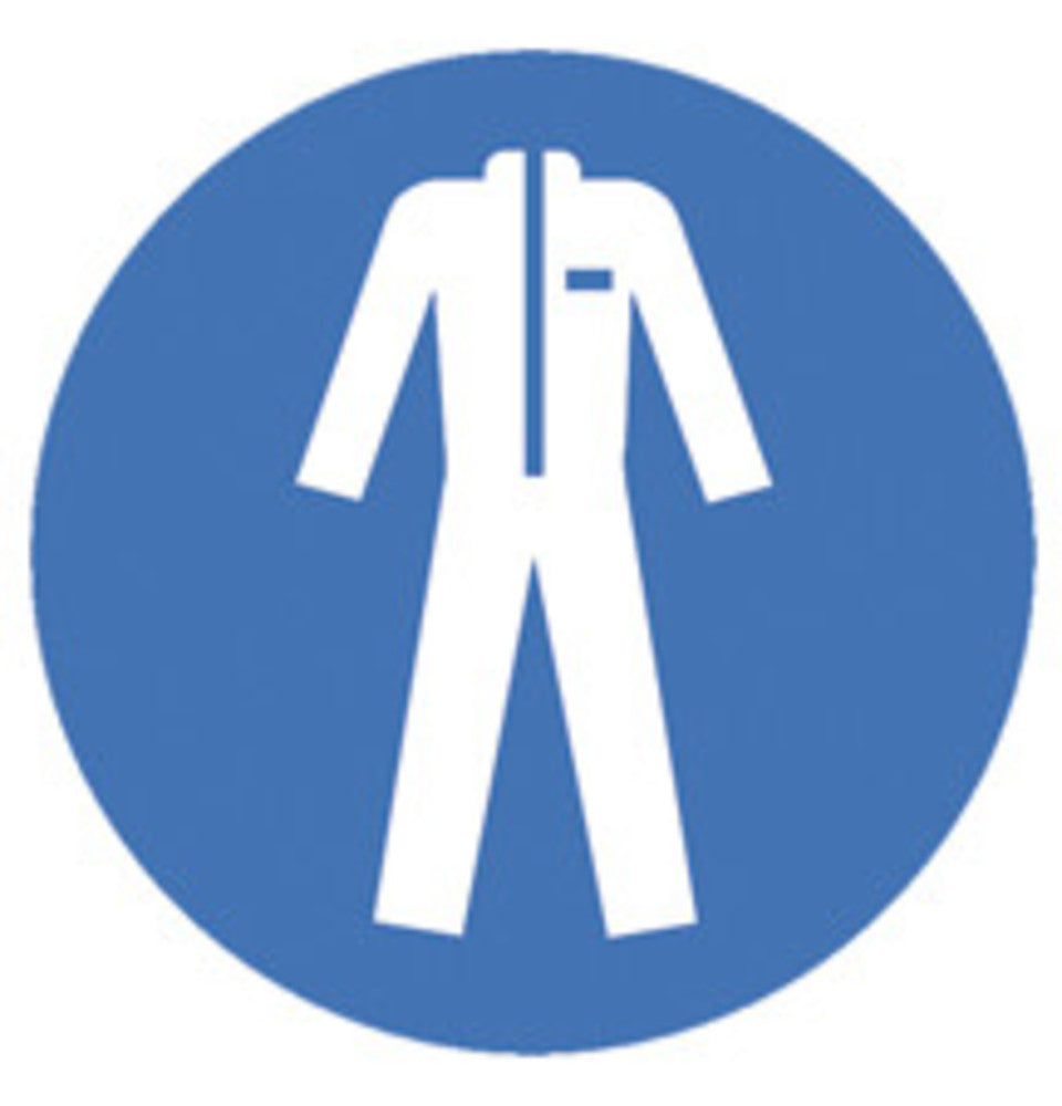 Safety symbols to ISO 7010, Wear protective clothing Ø 100 mm, 1 unit(s) - Luminix Health