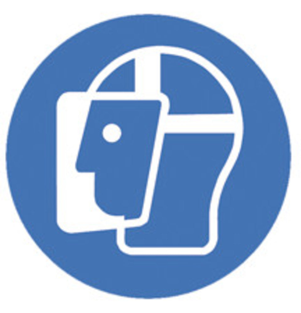 Safety symbols to ISO 7010, Wear face shield Ø 200 mm, 1 unit(s) - Luminix Health