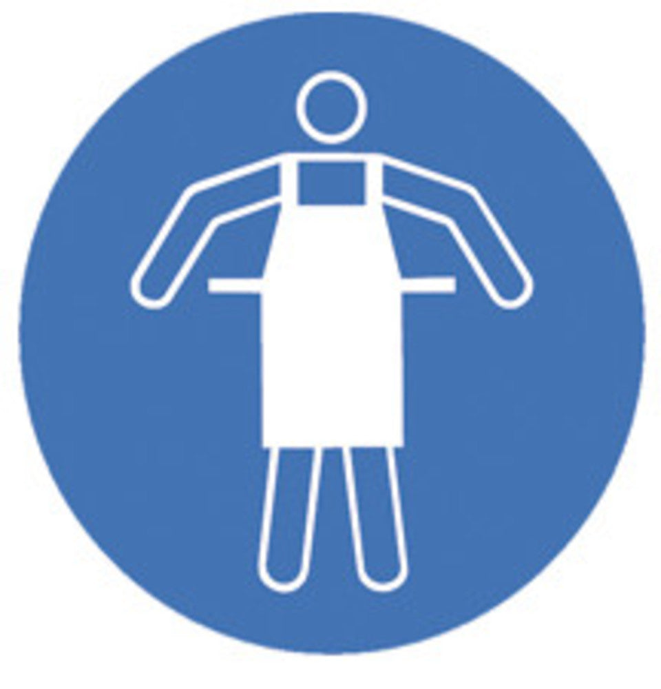 Safety symbols to ISO 7010, Wear protective apron Ø 100 mm, 1 unit(s) - Luminix Health