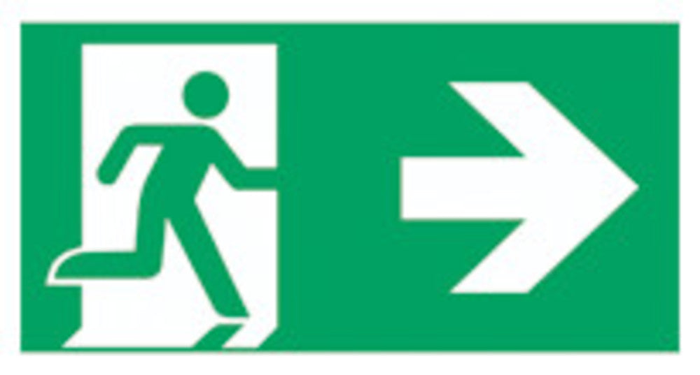 Firs-aid and emergency signs acc. to, Emergency exit, right, 1 unit(s) - Luminix Health