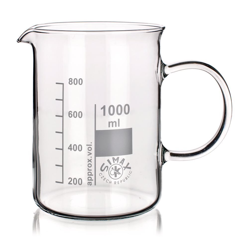 Rotilabo®-beaker with handle, 600 ml, outer Ø 90 mm, H 125 mm, 6 unit(s) - Luminix Health