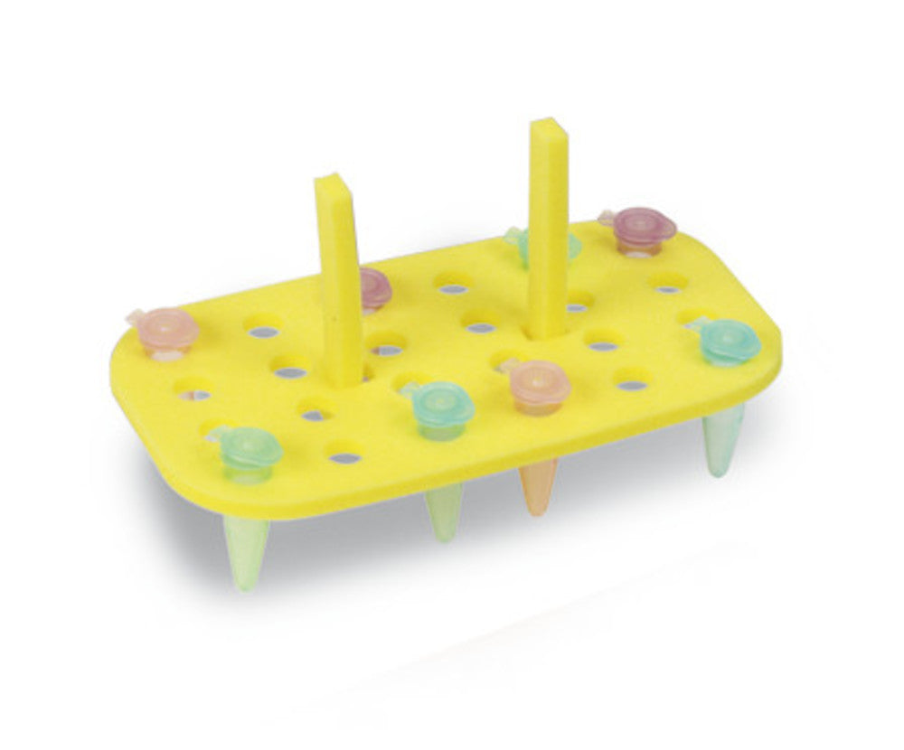 Rotilabo®-floating racks, 24 holes, yellow, for 1.5/2.0ml tubes, HDPE, 5 unit(s) - Luminix Health