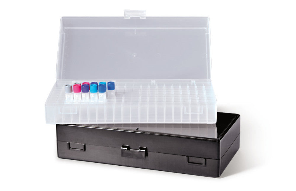 Rotilabo®-storage box, PP, black, 200 holes, for Ø to 12 mm, 1 unit(s) - Luminix Health