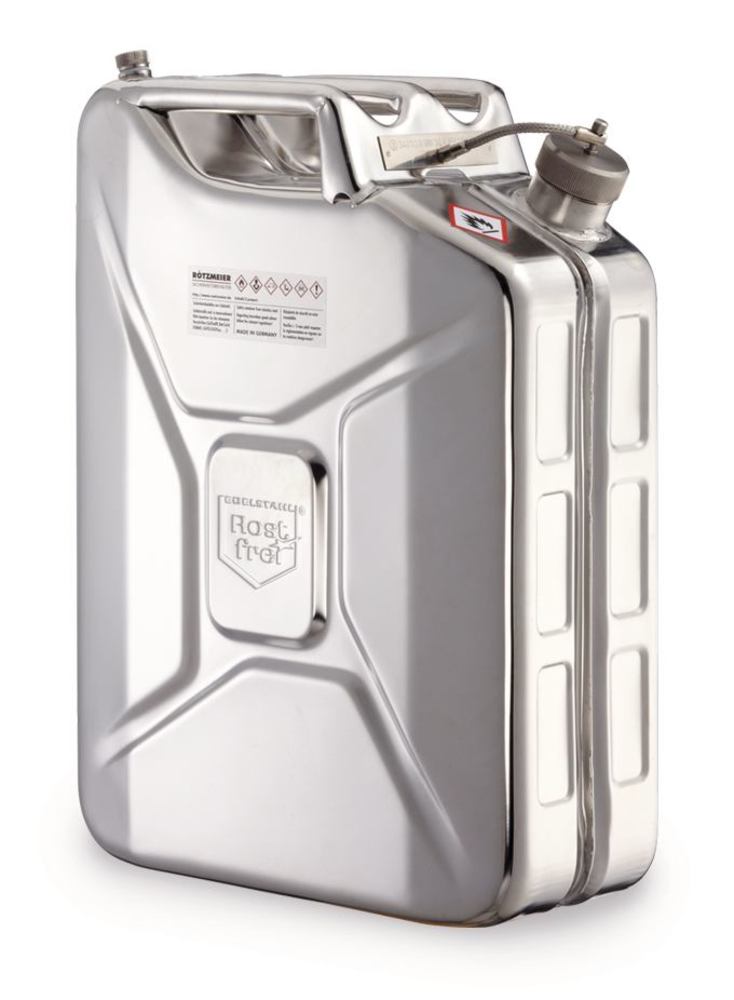 Safety canister, stainless steel, with screw cap and UN-X-approved, 20 l - Luminix Health