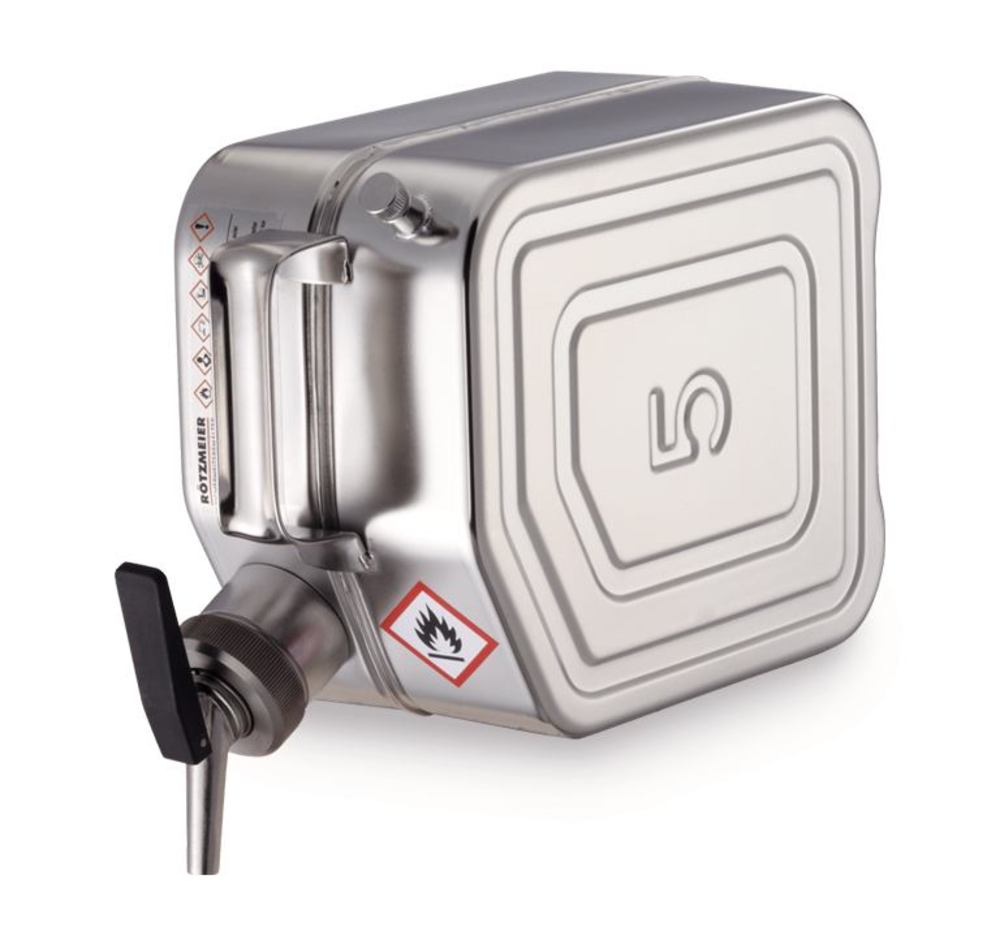 Safety canister, stainless steel, with self-closing tap, 5 l,, 1 unit(s) - Luminix Health