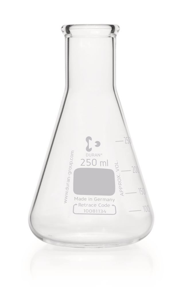 DURAN®-Super Duty narrow neck Erlenmeyer, 250 ml, flask outer Ø 85 mm, H 145 mm - Luminix Health