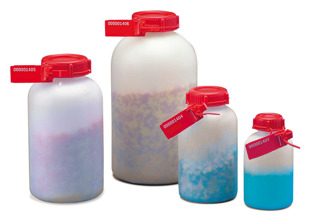 Sealable wide-mouth bottles, HDPE, 250 ml, 25 unit(s) - Luminix Health