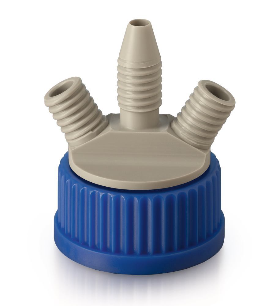 Replacement GL 45 screw cap, 2-port, PP, 1 unit(s) - Luminix Health