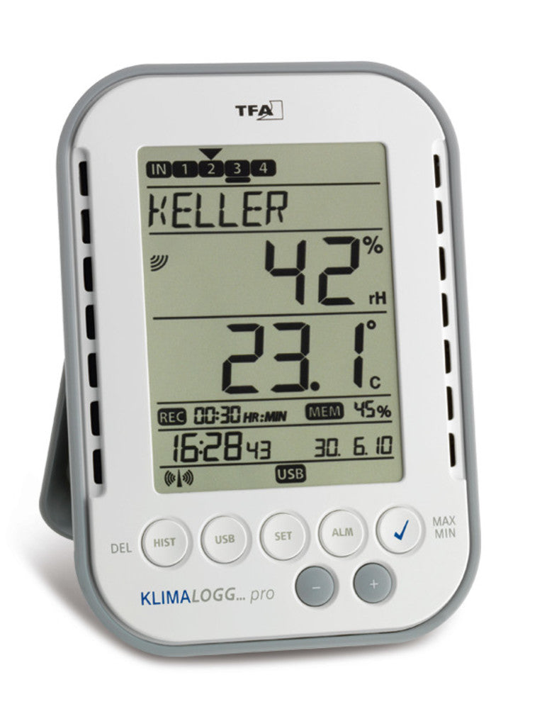 KlimaLogg Pro thermal hygrometer, with data logger and wireless sensor - Luminix Health