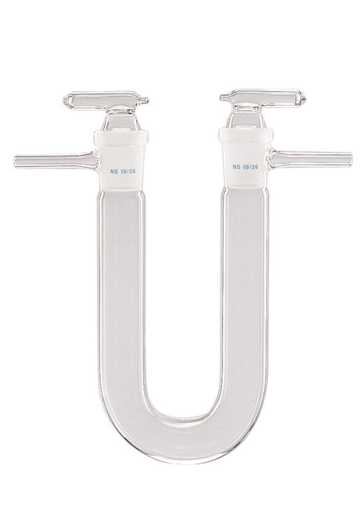 Drying tube, U-shaped with NS stopcocks, made of DURAN®, NS 14/23, 125 mm - Luminix Health