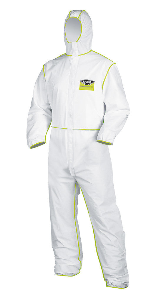disposable overall uvex 9877, Typ 5/6, white/lime, size M, 1 unit(s) - Luminix Health