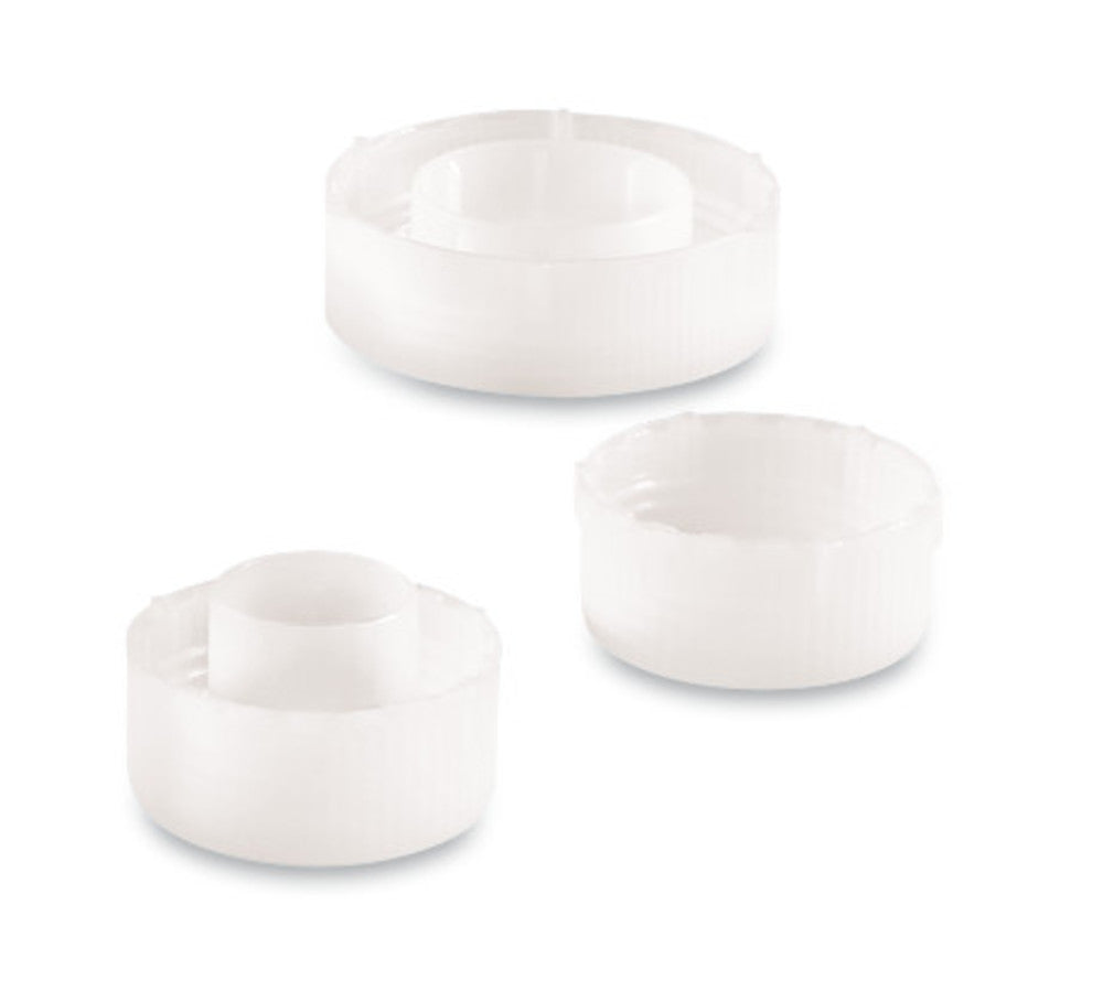 Screw caps, PP, for containers Ø 44 mm, with base for tube, 250 unit(s) - Luminix Health