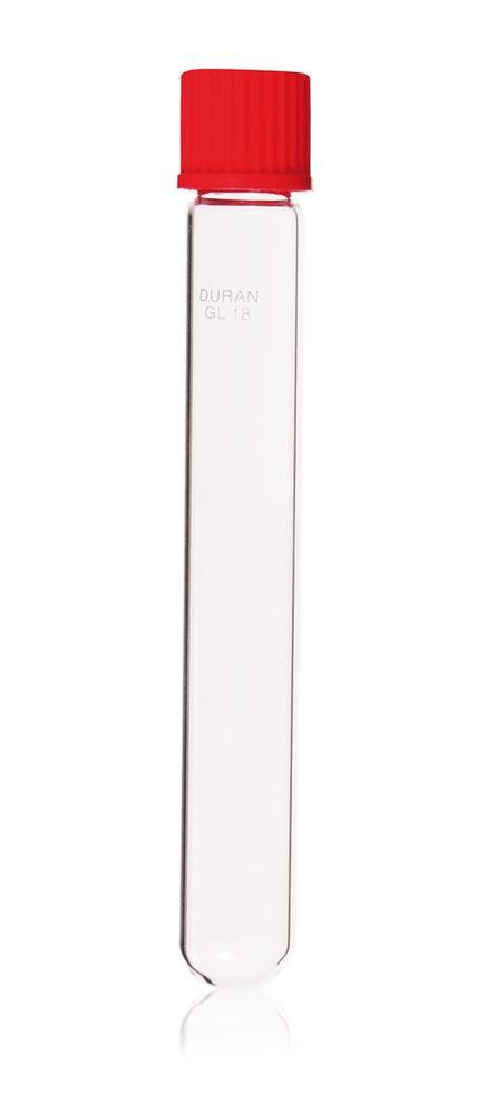 Culture tube with screw cap, DURAN®, thread GL 18, Ø 20 x L 150 mm, 50 unit(s) - Luminix Health