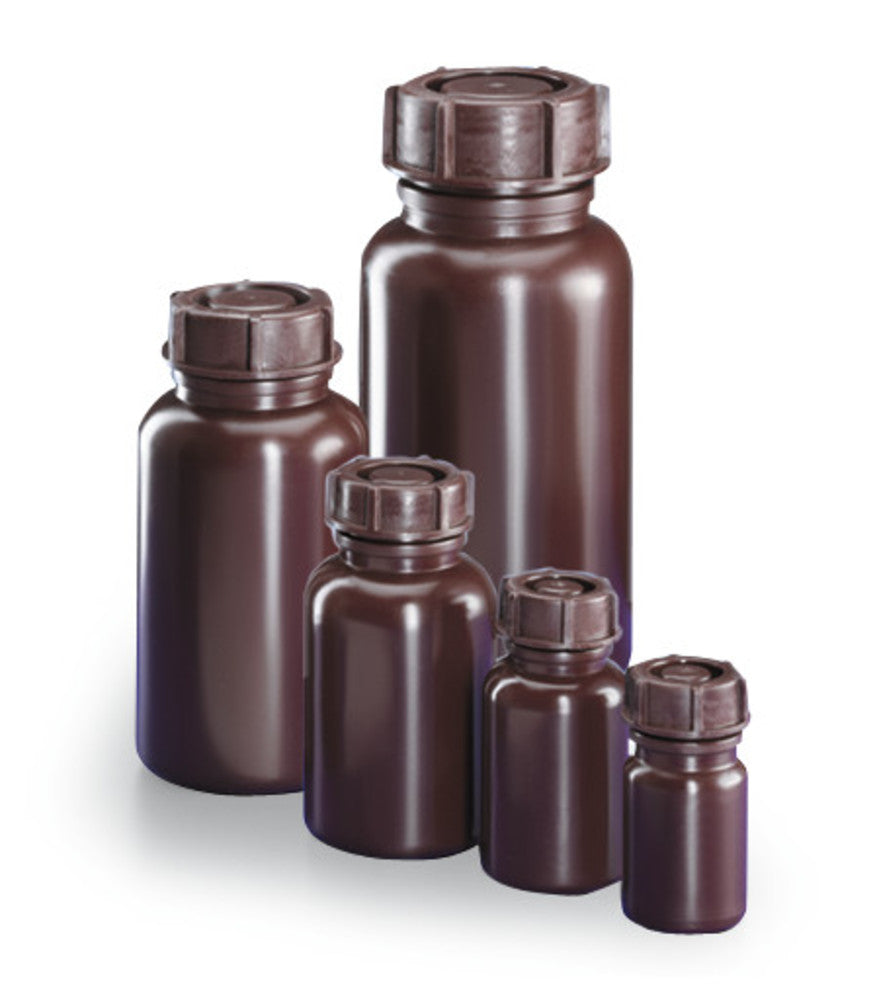 Wide neck bottles, brown, LDPE, 500 ml, 10 unit(s) - Luminix Health