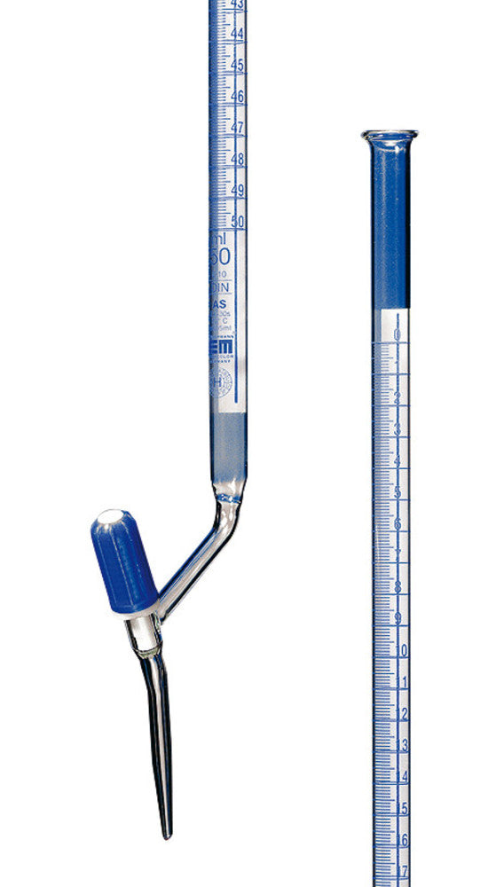 Burettes with Schellbach stripes, cl. AS, DURAN®, valve cock on the side, 25 ml - Luminix Health