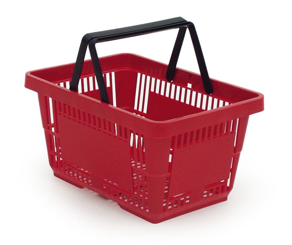 Handbasket made of plastic, red, 22 l, 1 unit(s) - Luminix Health