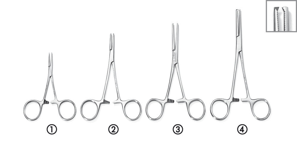 Artery and hose clamps, stainless steel, Type Pean, straight, L 130 mm - Luminix Health