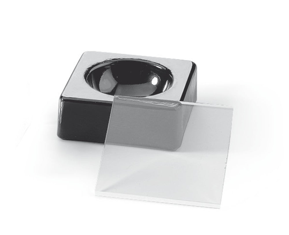Microscopy bowl, black glass, L 40 x W 40 x H 16 mm, incl. coverplate, 1 unit(s) - Luminix Health