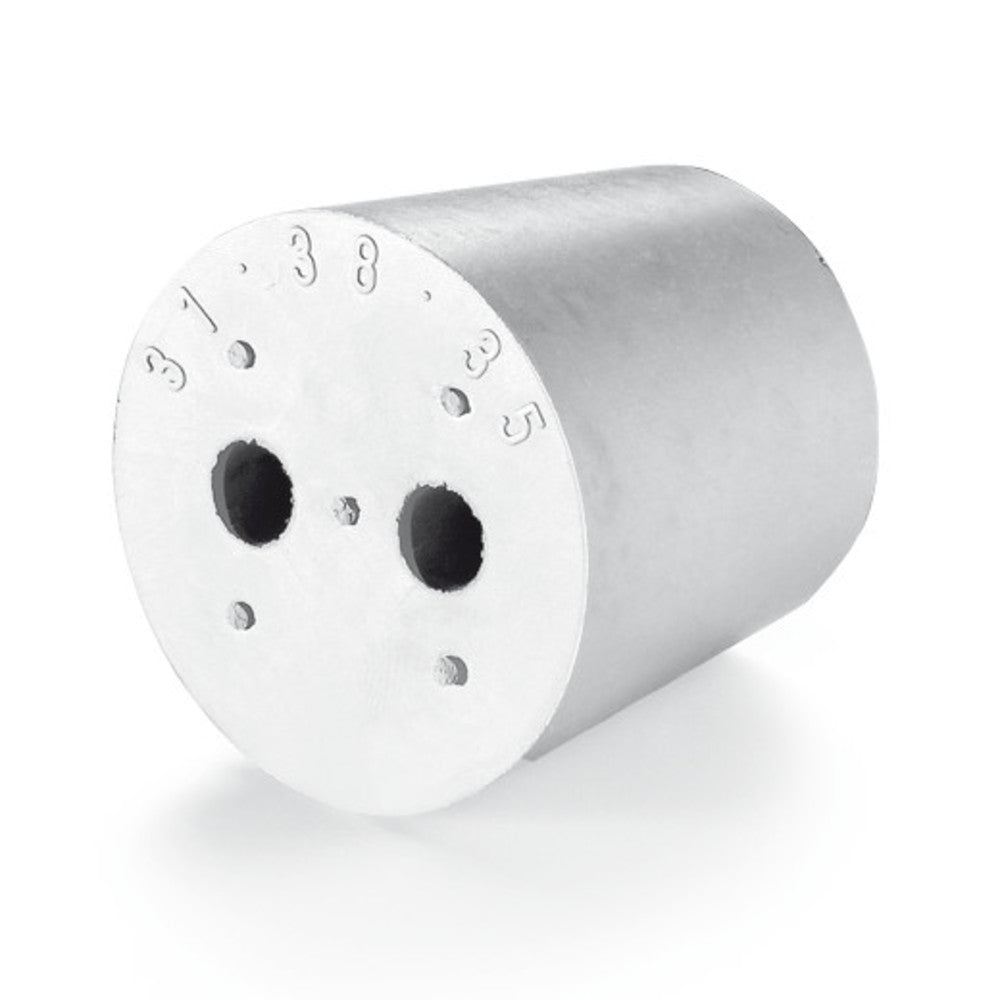 Rotilabo®-stoppers with 2 holes, grey, 14 x 18 x 20 mm, 25 unit(s) - Luminix Health