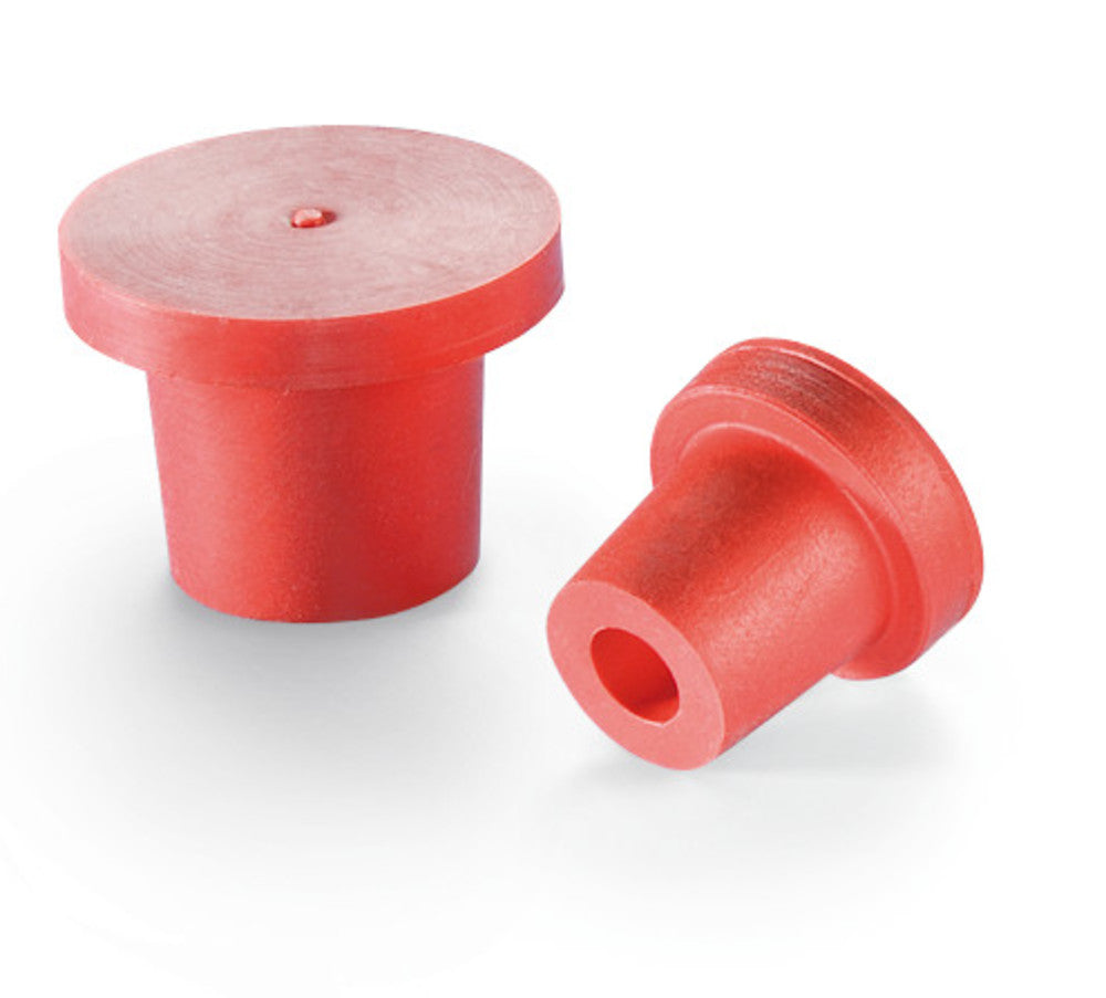 Hollow stoppers made of natural rubber, Rotilabo®, red, 21 x 16 x 14 mm - Luminix Health