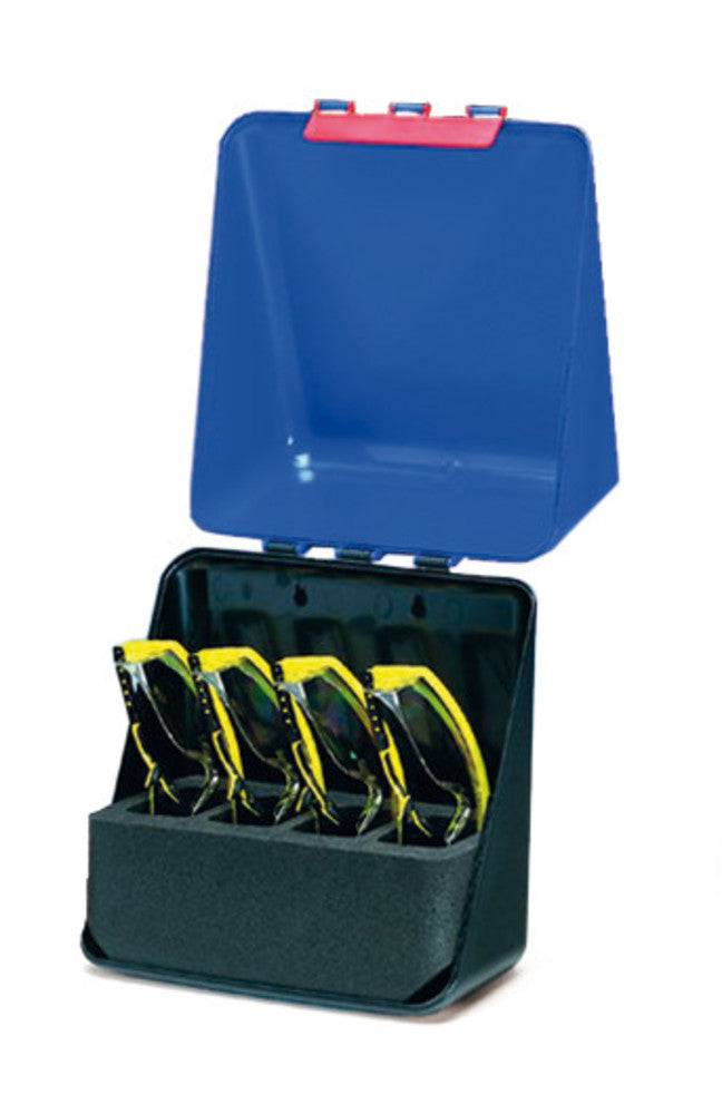 SEKUROKA®-safety box for 4 glasses, blue, W 236 x D 125 x H 225 mm, 1 unit(s) - Luminix Health