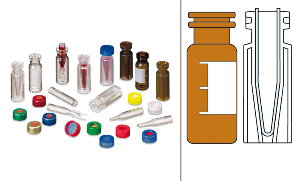 Rotilabo®-snap ring vials ND11, brown glass, with labelling space, 1.5ml - Luminix Health