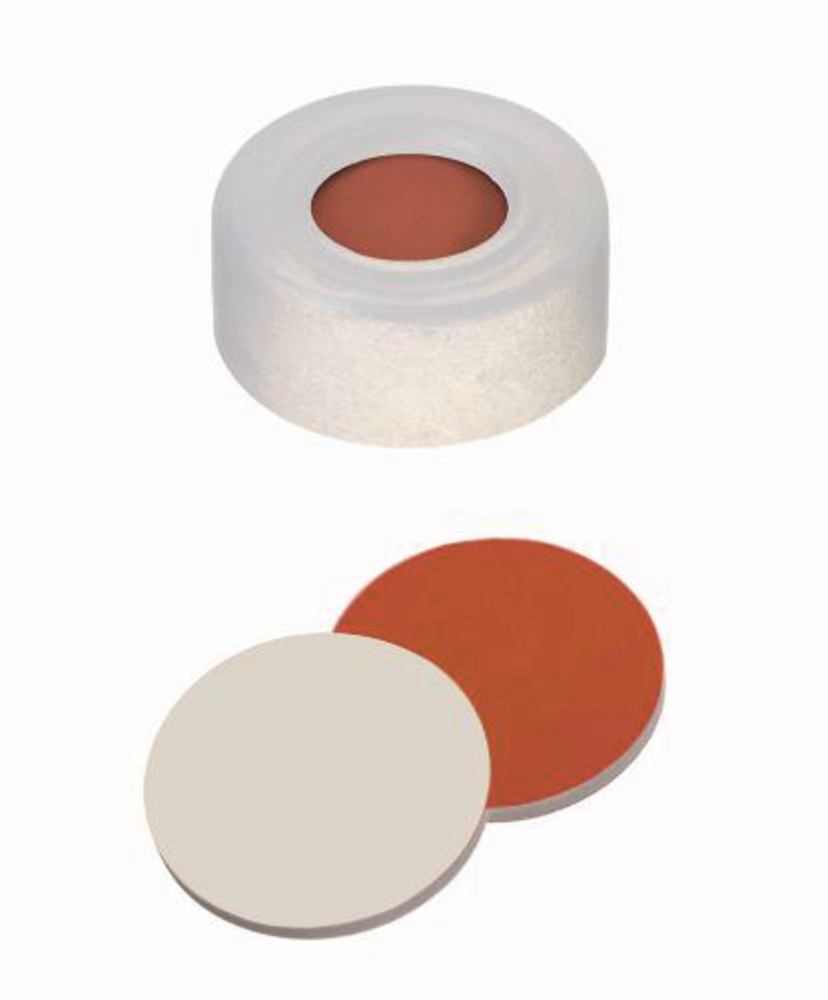 Snap ring caps, hard version, PE, ND11, Septum Rubber/PTFE, 1.0 mm 45° - Luminix Health