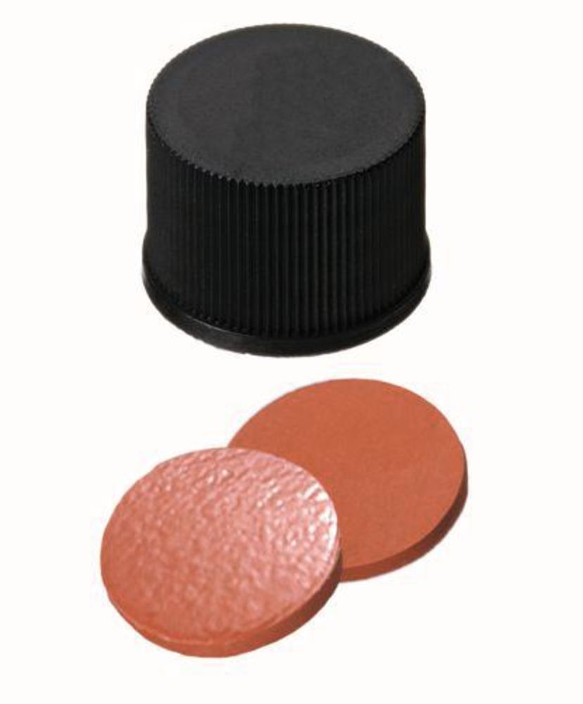 Screw cap, closed, PP, ND13, Septa Natural rubber/TEF, 1.3 mm, 60°, 100 unit(s) - Luminix Health