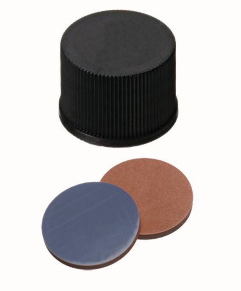 Screw cap, closed, PP, ND13, Butyl/PTFE, 1.3 mm, 55°, 100 unit(s) - Luminix Health