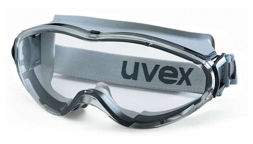Full view goggles ultrasonic, by UVEX, acc. to EN 166, EN 170, PC, grey/black - Luminix Health