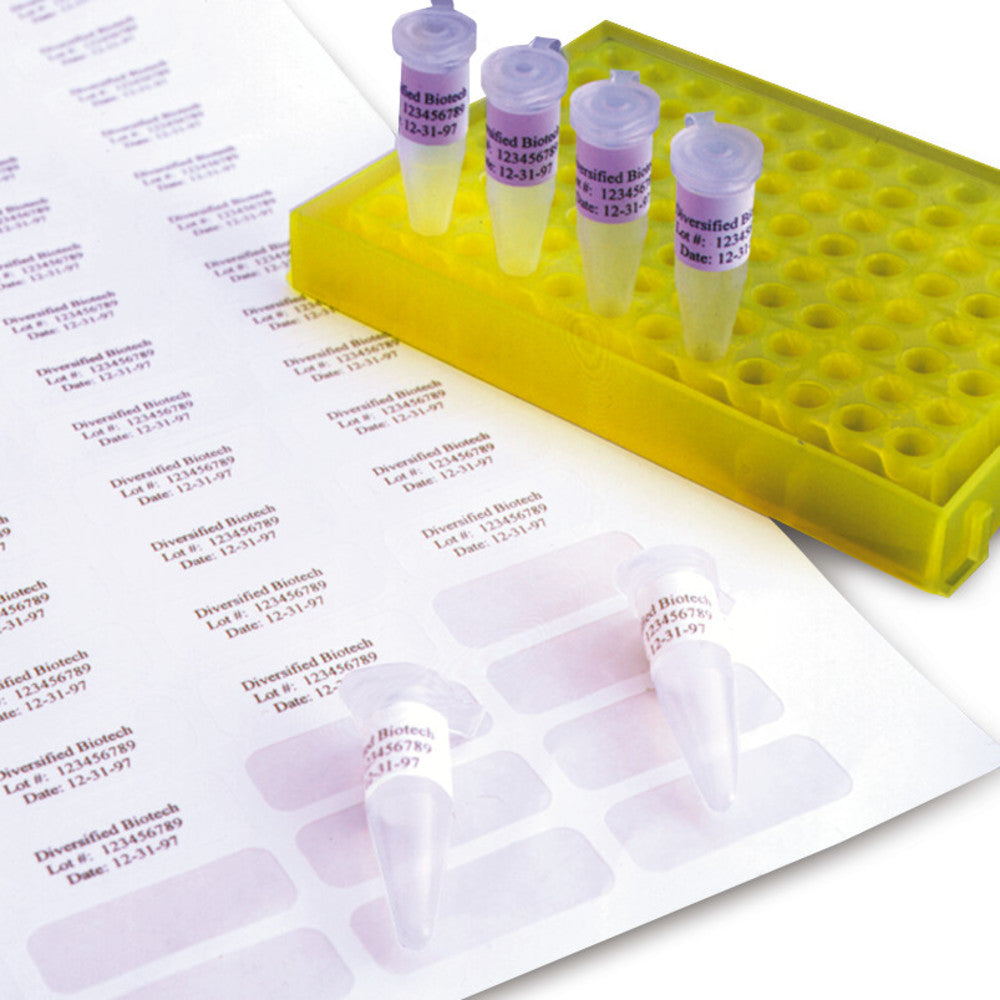 Cryogenic labels on a sheet white, 38 x 6 mm, Suitable for, Microtiter plates - Luminix Health