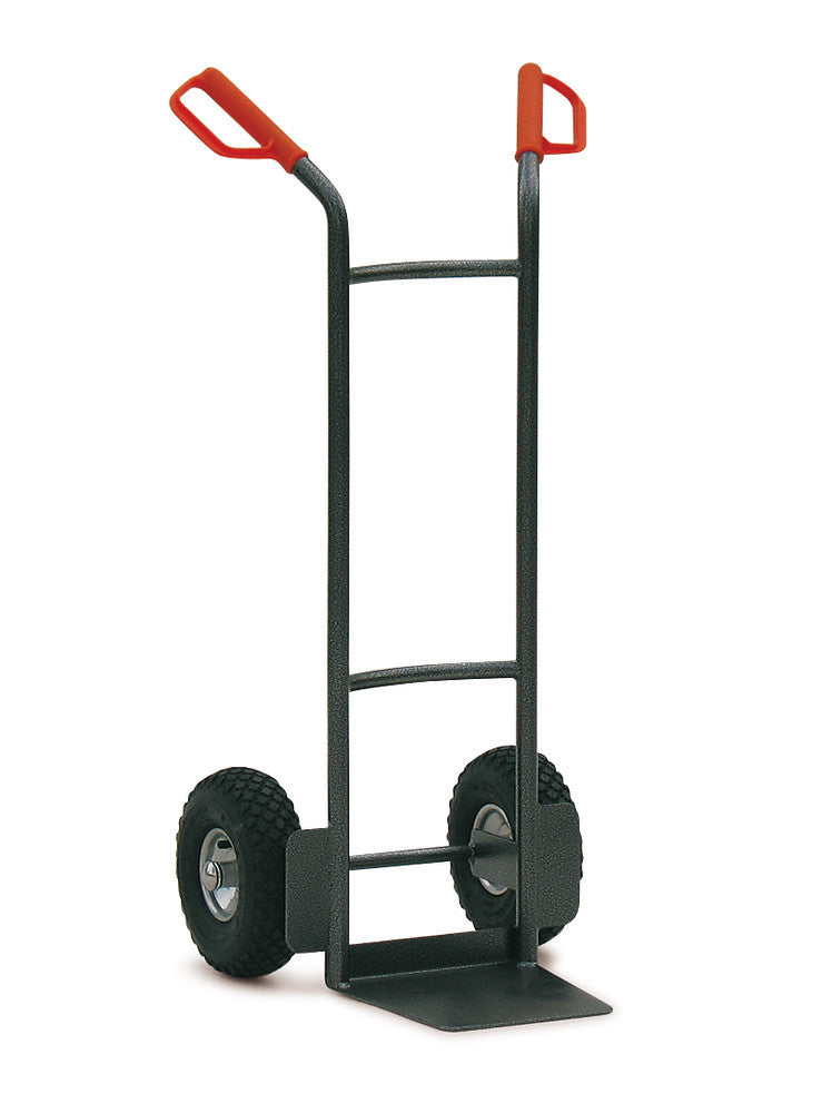 Trolley for transporting crates, black-silver, steel tubing, cap. 250 kg - Luminix Health