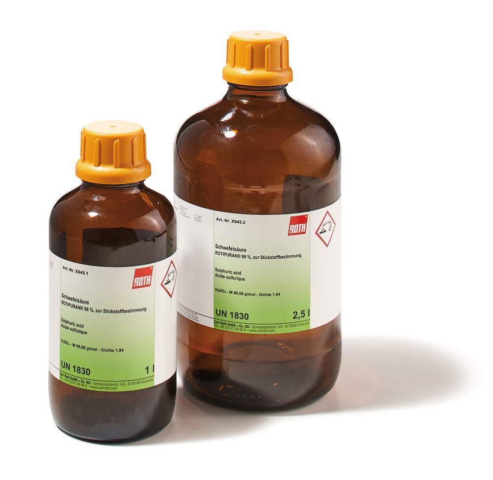 Sulphuric acid 98 %, ROTIPURAN®, for N2-determination acc. to Kjeldahl, 1 l - Luminix Health