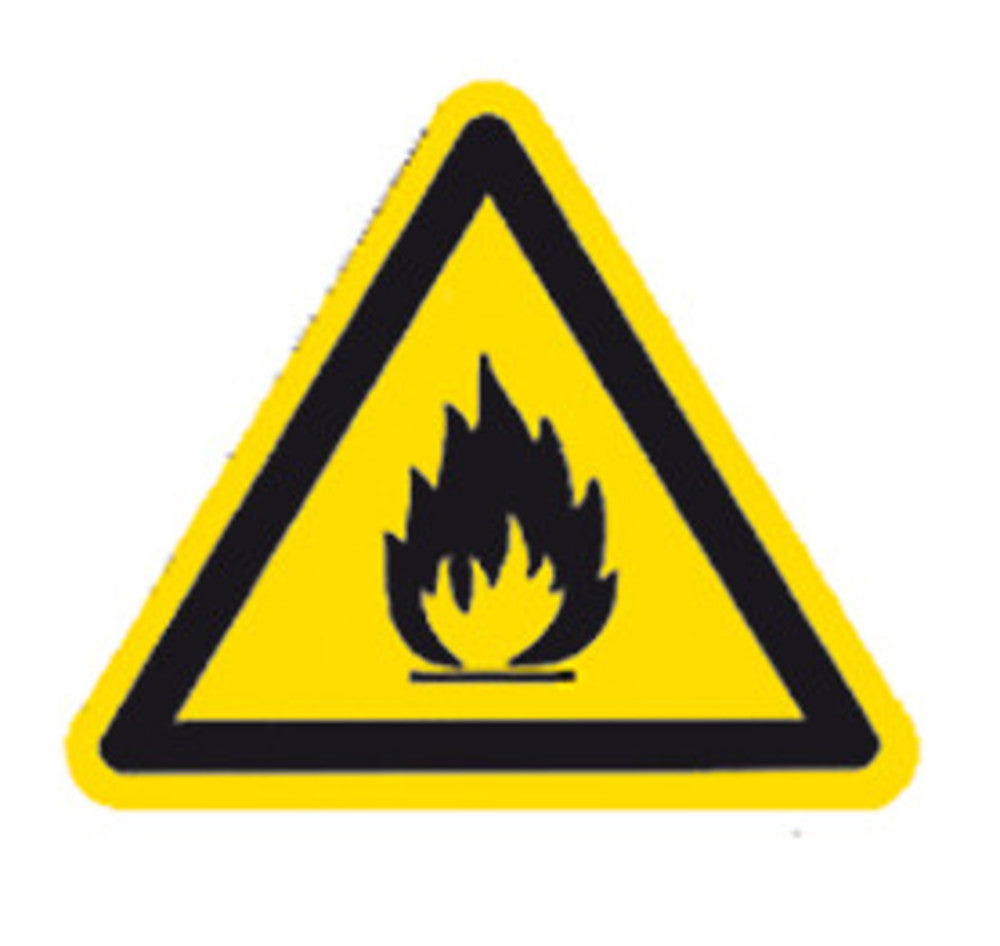Warning sign, single label, PE film, Flammable substances, 200 mm, 1 unit(s) - Luminix Health