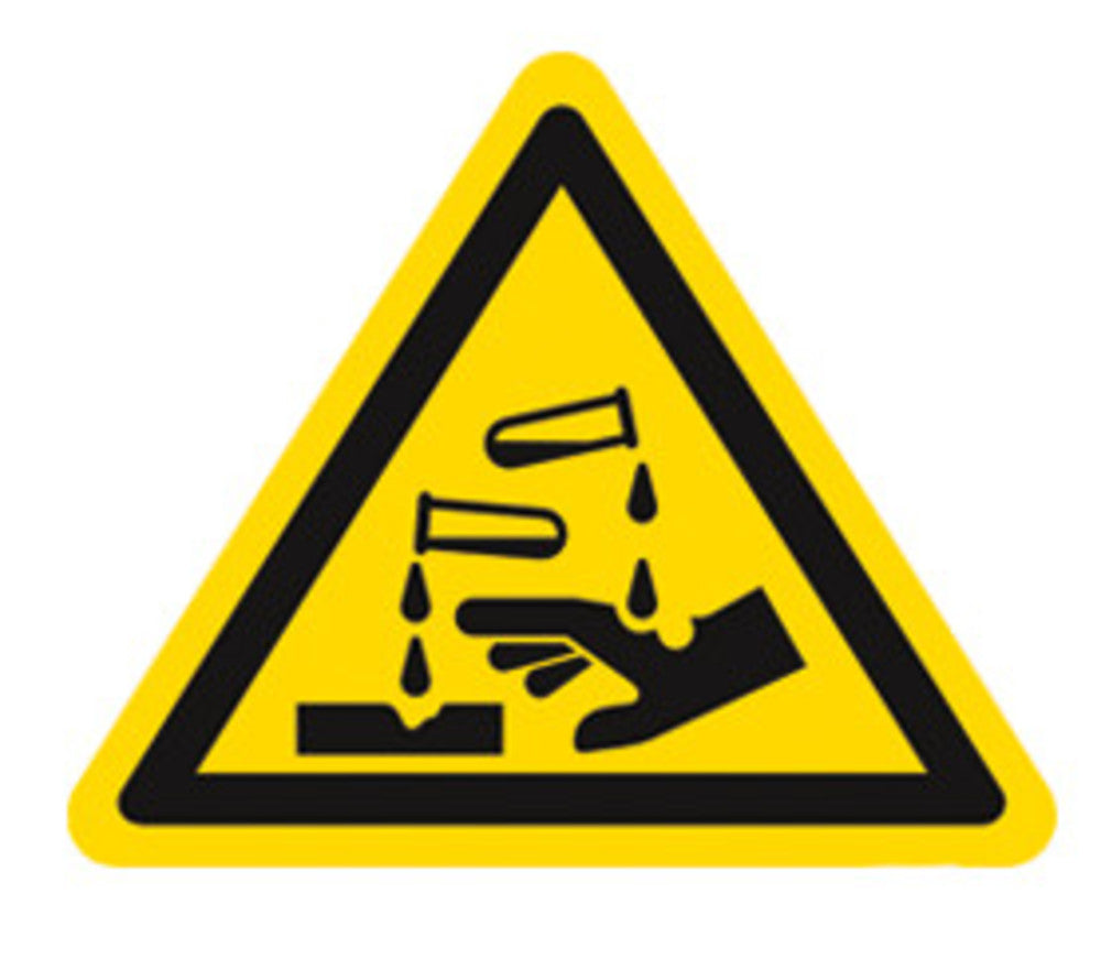 Warning sign, single label, PE film, Corrosive substances, 100 mm, 1 unit(s) - Luminix Health