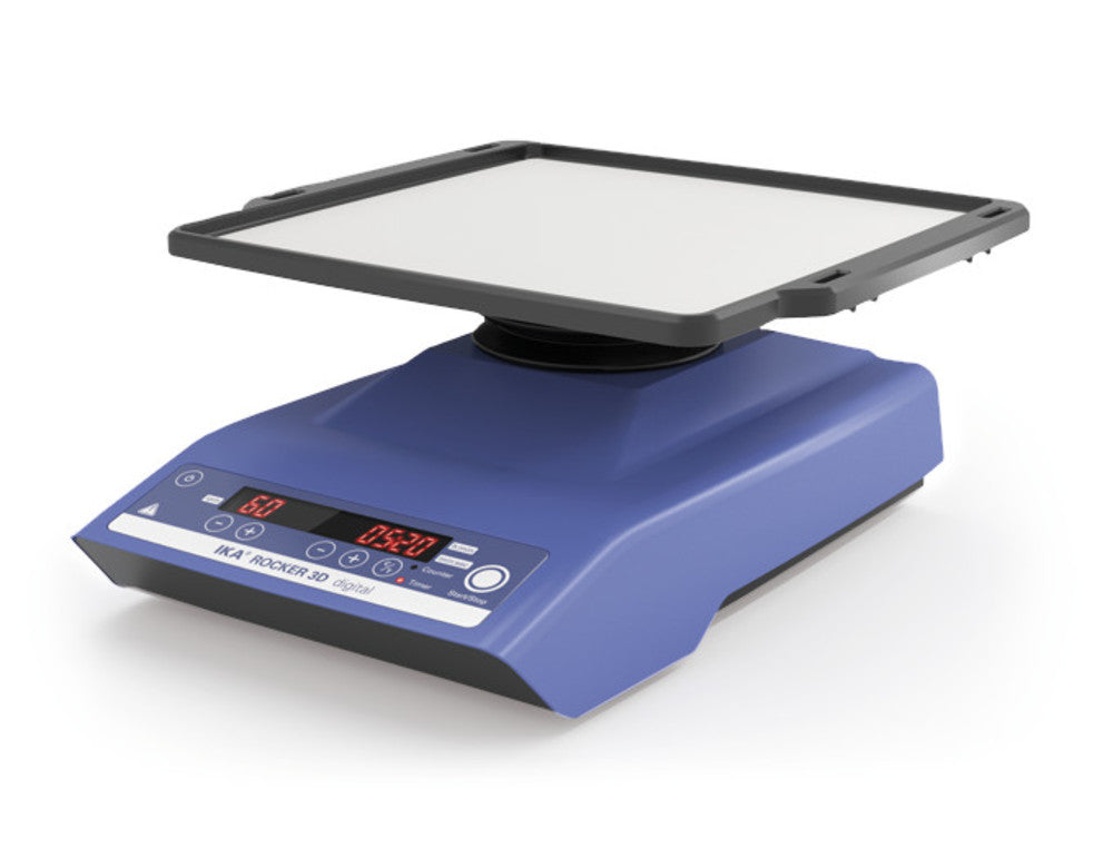 Rocker 3D series wobble shaker digital, tilt angle 0 to 15°, 5 to 80/rpm - Luminix Health