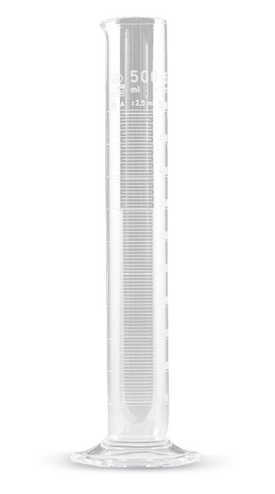 Cl. A measuring cylinders, blue markings, borosilica. 3.3, subdivis. 0.5 ml - Luminix Health