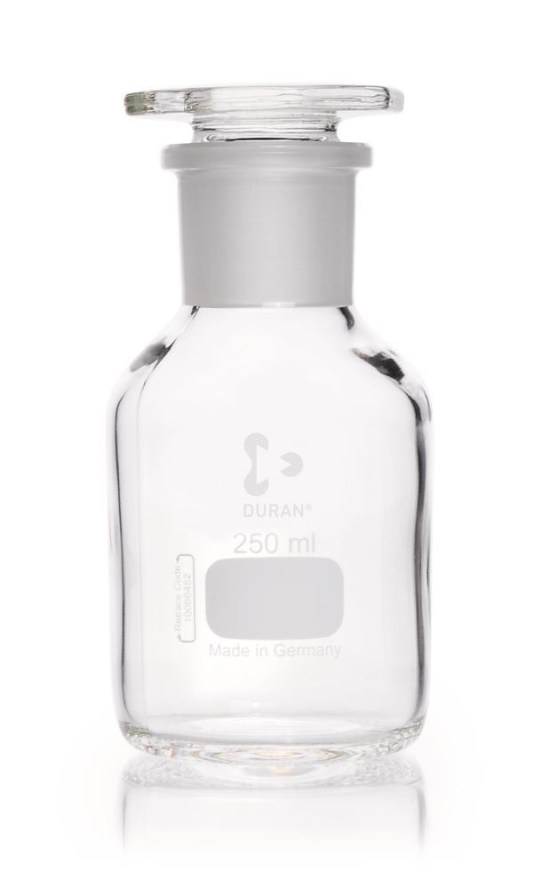Wide neck storage bottle, glass stopper, DURAN®, clear, 250 ml, 1 unit(s) - Luminix Health