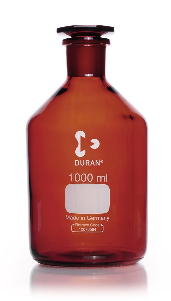 Narrow neck storage bottl., glass stopp., DURAN®, amber glass, 1000 ml - Luminix Health