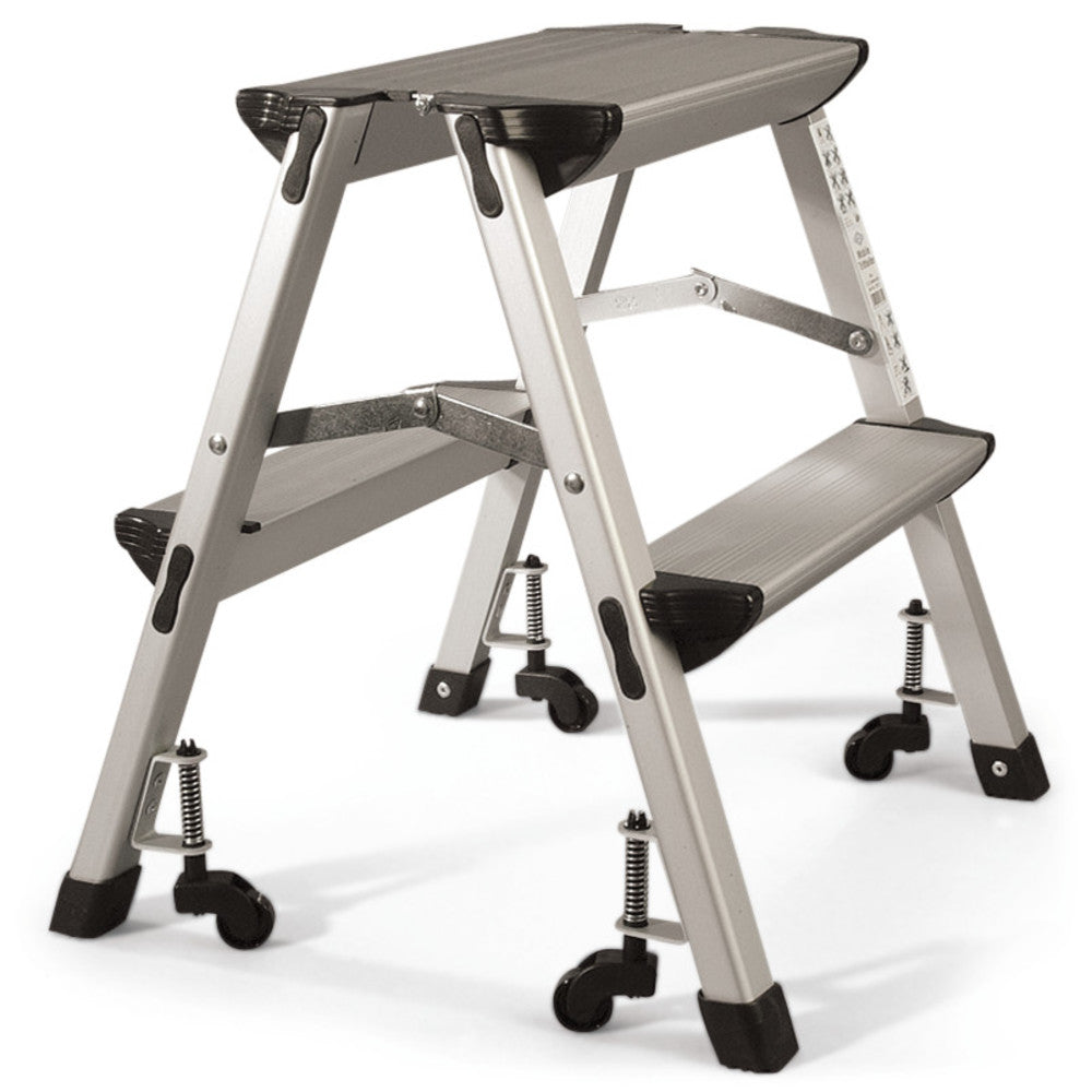 Mobile step-ladder, aluminium, acc. to DIN 4569, 1 unit(s) - Luminix Health
