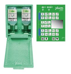 Plum Green Box eye wash wall box, 2 x 500 ml NaCl solution