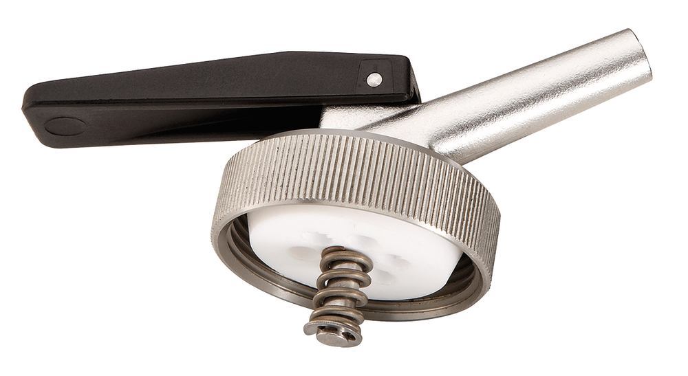 Fine dispenser 1 1/4 inch, st. steel, seals made of PTFE, self-closing - Luminix Health