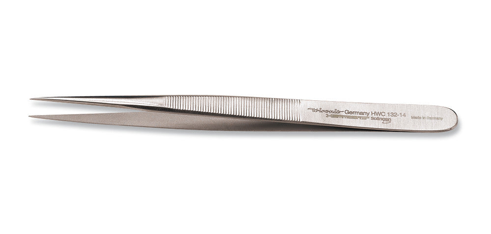 Laboratory forceps, sharp tipped, stainless steel, L 120 mm, 1 unit(s) - Luminix Health