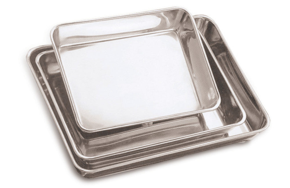Rotilabo®-weighing pans, mat, stainless steel, L 260 x W 180 x H 25 mm - Luminix Health